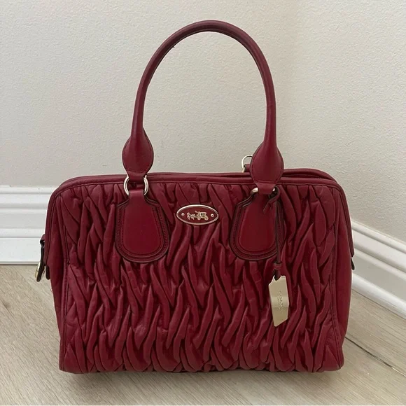Coach Red Leather Handbag - Picture 1 of 8